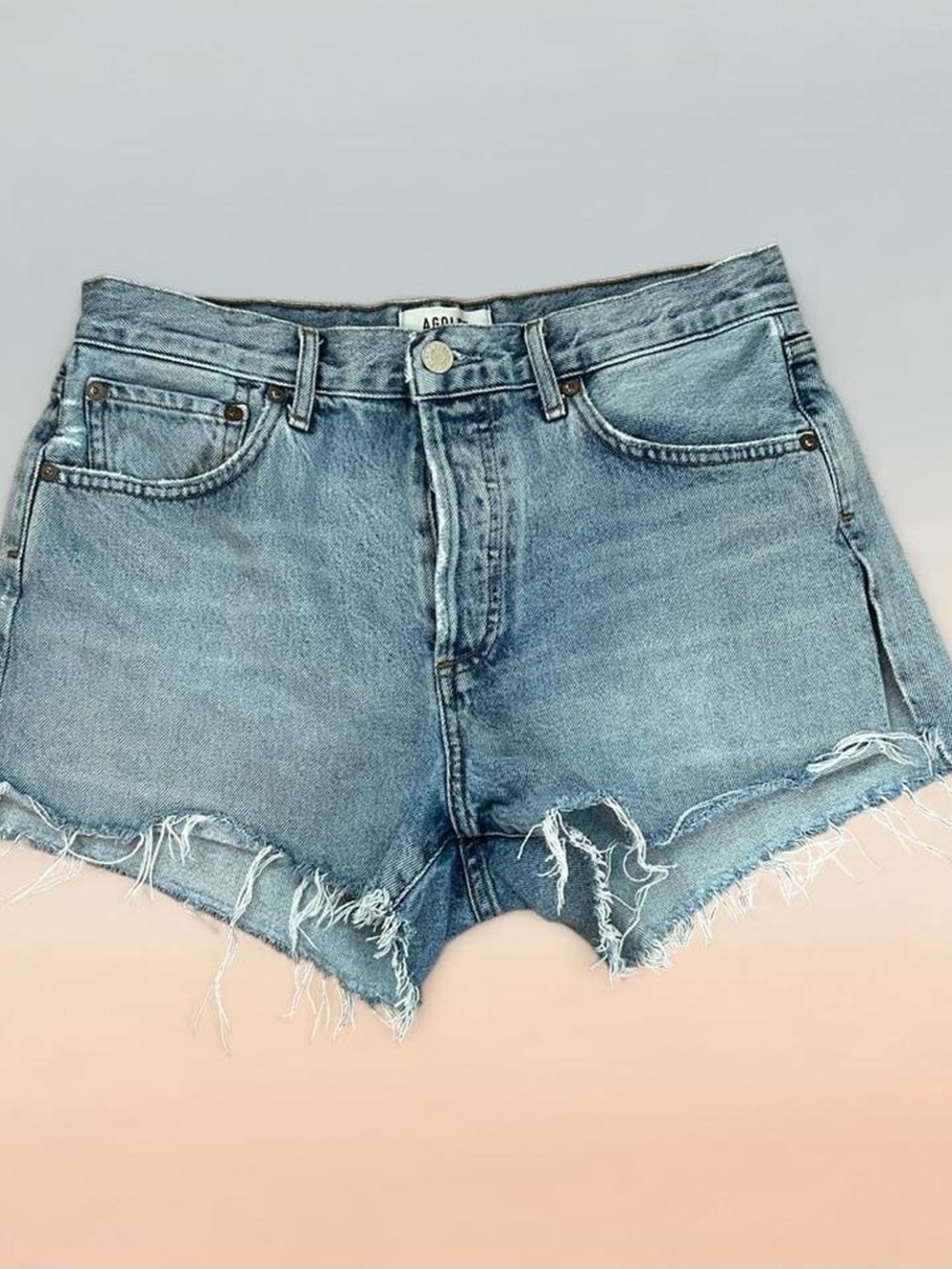 AGOLDE Parker Shorts Denim Button Fly Size 27 Summer Coastal Quiet Luxury